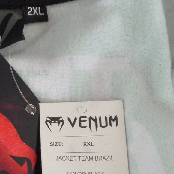 NWT JACKET VENUM SPORT TEAM BRAZIL XXL (SEE MEASUREMENTS) BLACK GREEN YELLOW - Picture 5 of 5